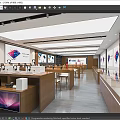 Modern Business Hall Telecom Business Hall Mobile Phone Store Digital Store Digital Store Display Cabinet Telecom Comprehensive Store Reception Desk 3d model