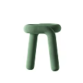 Green Modern Stool With Curved Structure And Velvet Upholstery For Contemporary Home Decor