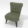 Elegant Green Single Sofa Featuring Button Tufted Backrest And Black Legs