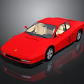 Red Ferrari Two Door Sports Car With Light Colored Interior And Sleek Design