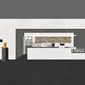 Modern Minimalist Café Interior With White Counter Menu Board And Coffee Machine