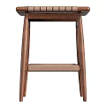 Modern Wooden Leisure Chair With Woven Seat And Sturdy Frame Design