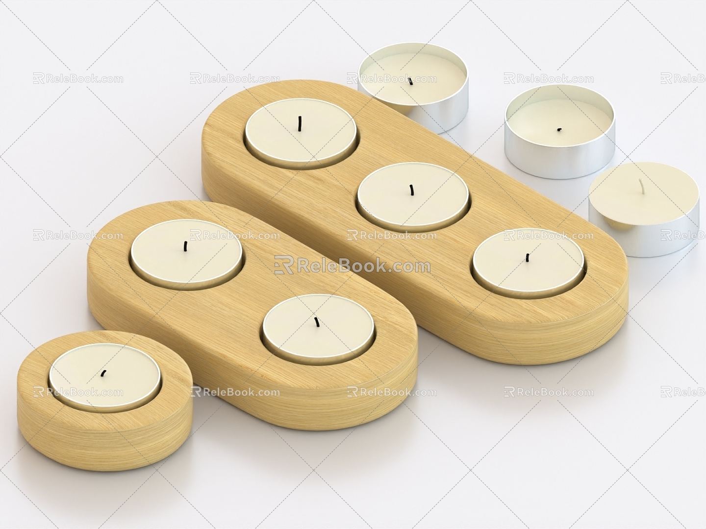 Tea wax candle candle holder table decoration 3d model