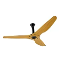 Modern Ceiling Air Conditioner Fan With Three Wooden Blades And Black Base