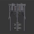 Industrial Machinery Equipment With Metal Frame And Structural Components