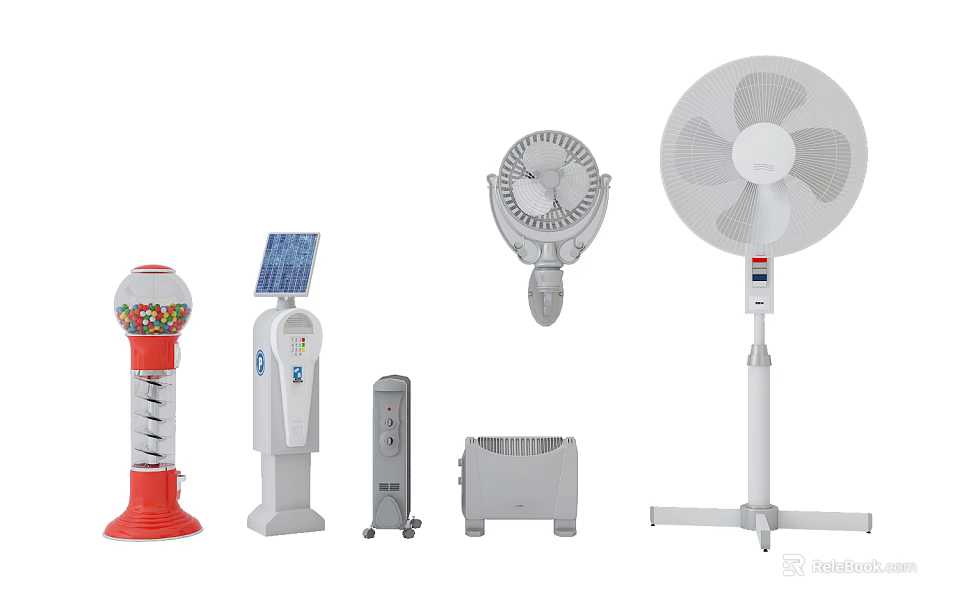 Air Cooler Fans Including Stand Table Solar Powered Models For Household Use 3d model 