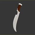 Handcrafted Decorative Knife With Textured Metal Blade And Brown Handle Design