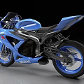 Blue Suzuki Sport Motorcycle With Sleek Design
