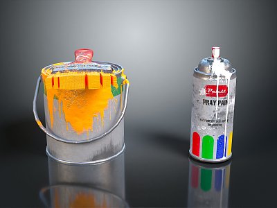 Paint bucket paint bucket life supplies paint 3d model