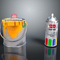 Paint bucket paint bucket life supplies paint 3d model