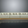 Sleek Modern Light Gray Sofa With Multiple Cushions And Golden Legs