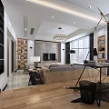Modern Light Luxury Open Plan Living And Dining Room Interior With Cozy Sofa And Decorations