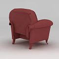 Tech Exhibition Hall Showcasing Red Armchair With Modern Comfortable Design Features 3d model