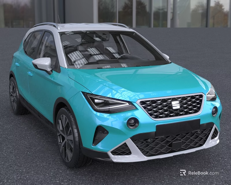 Turquoise Modern SUV Featuring Stylish Front Grille LED Headlights And Alloy Wheels 3d model 