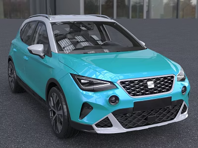 Turquoise Modern SUV Featuring Stylish Front Grille LED Headlights And Alloy Wheels 3d model