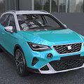 Turquoise Modern SUV Featuring Stylish Front Grille LED Headlights And Alloy Wheels
