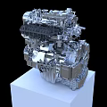 Highly Detailed Automotive Engine With 3D Rendered Mechanical Metal Components