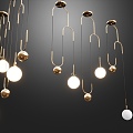 Light Luxury Metal Ball Chandelier 3d model