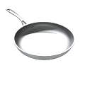 Silver Frying Pan With Ergonomic Handle And Smooth Cooking Surface 3d model