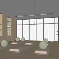 Bright Yoga Fitness Space With Wooden Floor Large Windows And Yoga Balls Mats
