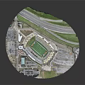 App State Stadium Aerial View With Green Football Field And Surroundings