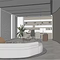 Modern Office Interior With Open Layout Sofa Chairs Bookshelves Plants And Natural Light