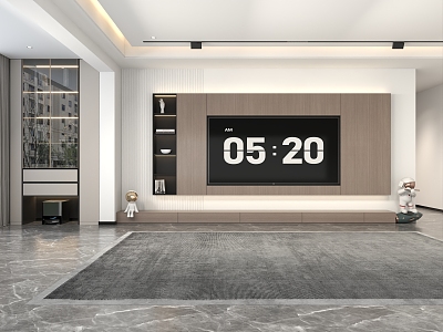 Modern TV background wall 3d model