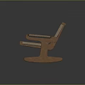 Wooden Rocking Chair With Woven Back And Seat And Curved Armrests Design