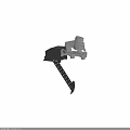 Industrial Mechanical Equipment With Black Perforated Bracket And Silver Metal Parts