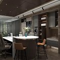 Modern Boutique Store Interior With White Sofas Coffee Table Bookshelves Glass Partitions And Chandeliers