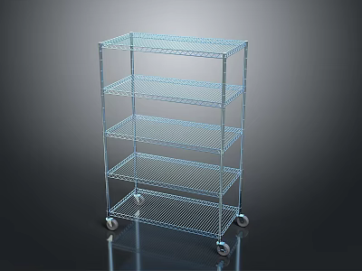 Durable Metal Wire Shelving Unit With Multi Tier Storage And Rolling Wheels For Home Organization 3d model