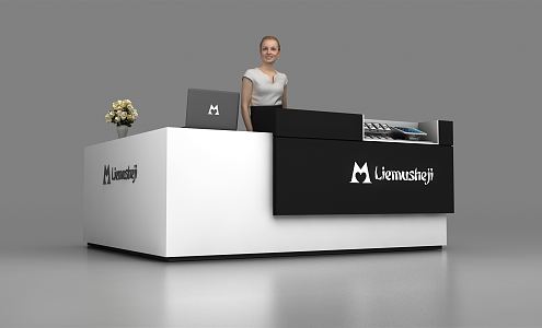 Modern reception desk 3d model