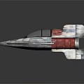 Futuristic Sci Fi Spaceship With Red White Blue Color And Cockpit Structure Design