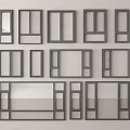 modern windows combination floor-to-ceiling window balcony window casement window 3d model