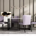 Modern Dining Table and Chair Combination Dining Table and Chair Chandelier Combination 3d model