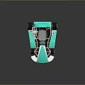 Teal Go Kart With White Accents And Yellow Wheels Modern Sporty Design For Racing Enthusiasts