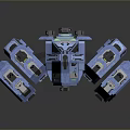 Futuristic Blue Spaceship With Sci Fi Elements And Modular Structure For Cosmic Exploration