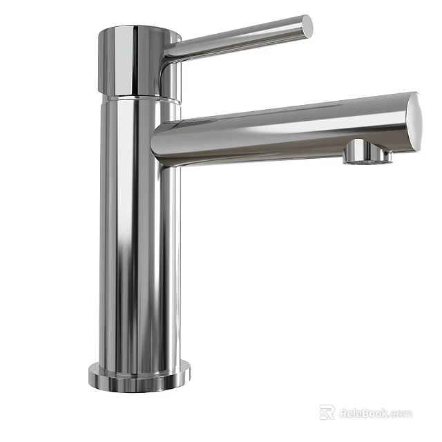 Modern Chrome Kitchen Faucet With Polished Finish Sleek Design And Tall Neck 3d model 
