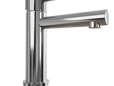 Modern Chrome Kitchen Faucet With Polished Finish Sleek Design And Tall Neck 3d model