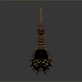 Mythical Animal With Tower Like Body And Yellow Brown Spiked Structure