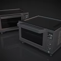 Black Kitchen Appliances Two Toaster Ovens With Control Panel And Glass Door