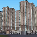Modern High Rise Residential Buildings Exterior With Commercial Units And Balconies