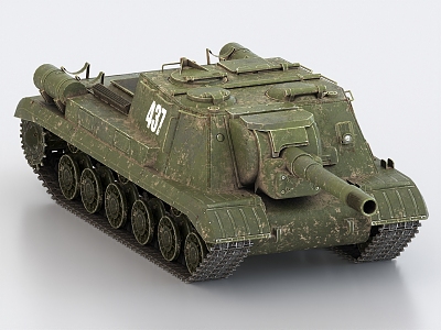 152 tank destroyer Soviet tank World War II tank 3d model