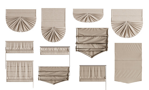 Modern Roman Curtain Combination 3d model