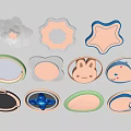 Various Cute Shaped Ceiling Lights With Flower Star Rabbit Whale Decorative Designs 3d model