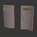 Pair of White Curved Panels With Handles And Small Window Design