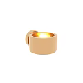 Golden Modern Metal Wall Lamp Mounted On Wall Emitting Warm Light