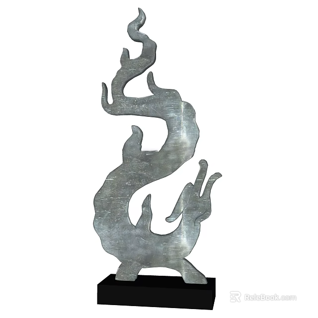 Artistic Dragon Shaped Metal Decorative Ornament Set for Home Decor 3d model 