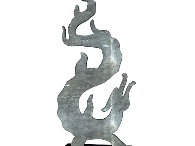 Artistic Dragon Shaped Metal Decorative Ornament Set for Home Decor 3d model