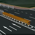 Road Facilities Featuring Yellow Guardrails Road Arrows White Railings And Zebra Crossing